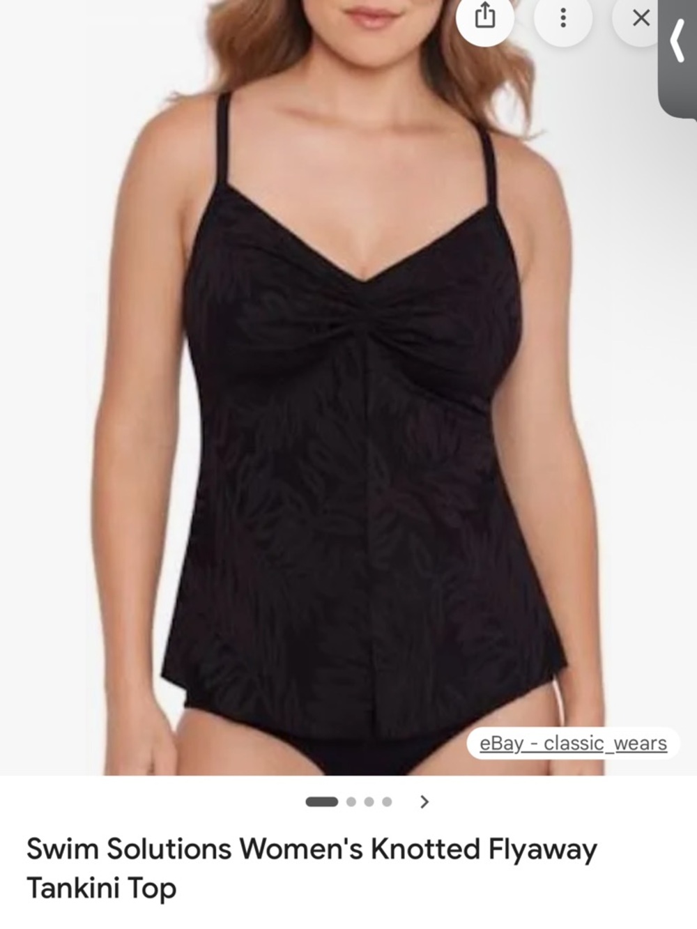 NWT Swim Solutions Women's Knotted Flyaway Tankini Top Leaf Print Size 10